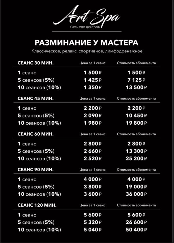 Разминание у мастера